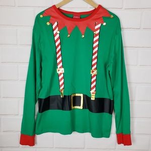 Christmas Santa Helper Blouse Top Size L